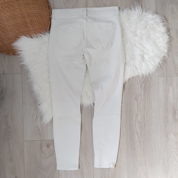 Express Jeans White Ankle Mia Knee Slit Jeans - Picture 5 of 11